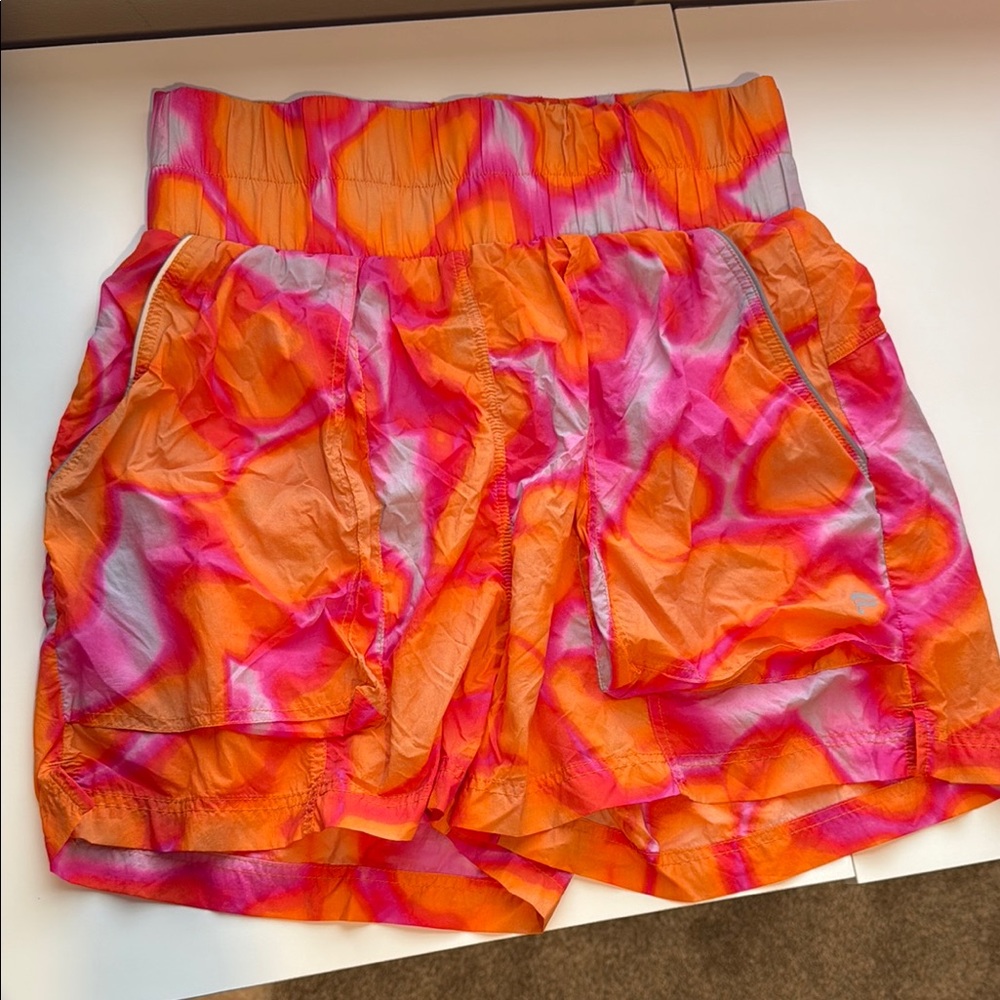 Fabletics Vibrant Orange and Pink Shorts